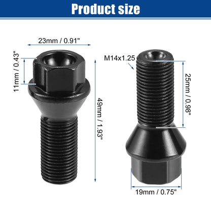 10 Pcs M14x1.25 Wheel Lug Bolt Nut for BMW E46 325 E90 (1998–2011) No. 36136781151