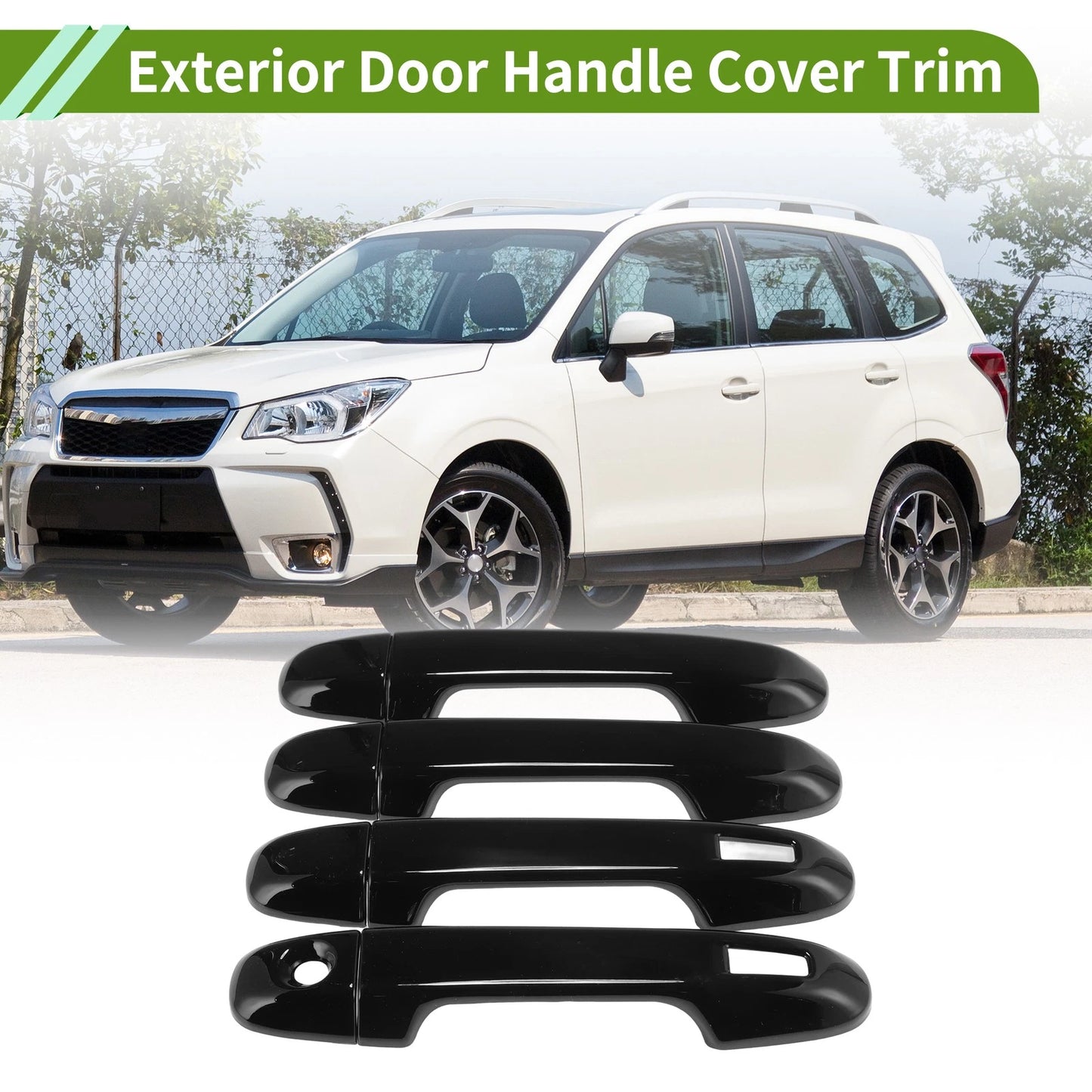 Exterior Door Handle Cover Trim for Subaru Crosstrek (2018–2024) Glossy Black
