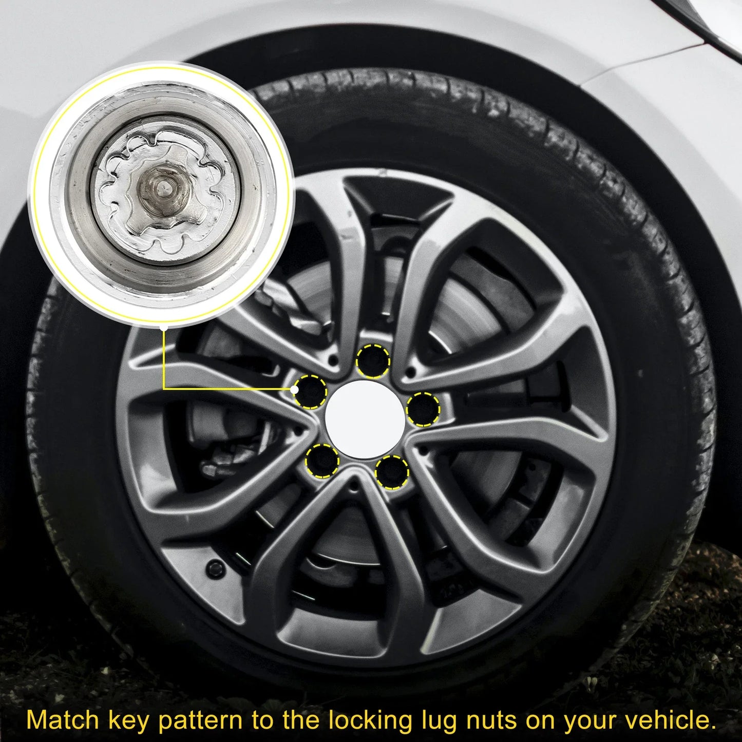 307 Wheel Lock Lug Nut Set with Protector Socket for Mercedes Benz