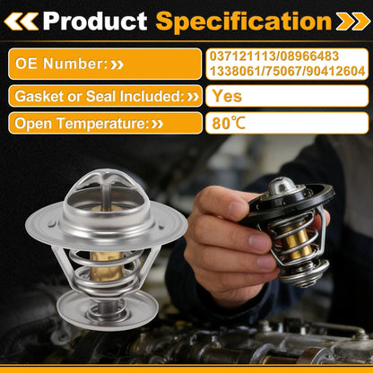Engine Coolant Thermostat 037121113 for Audi 80 B1 Saloon (1972–1978)