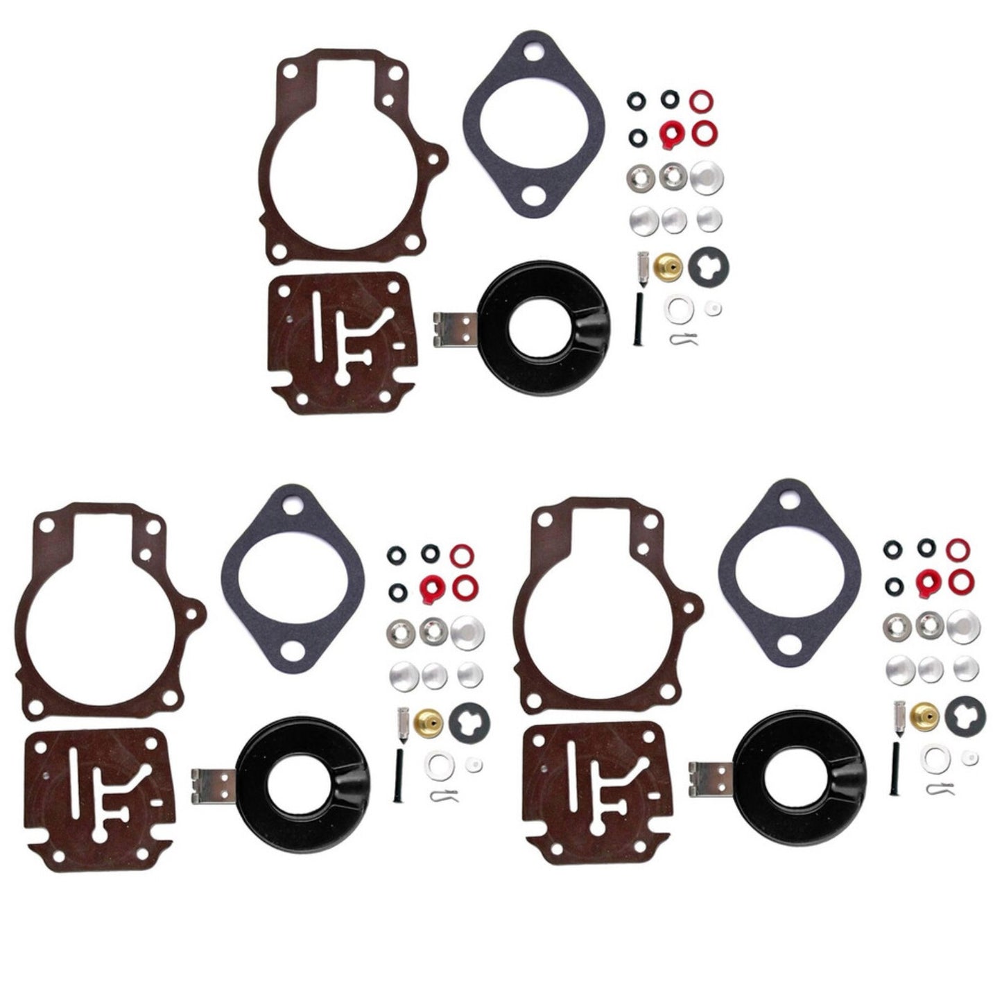 Set of 3 Carburetor Rebuild Kits for Johnson Evinrude 50-60 HP