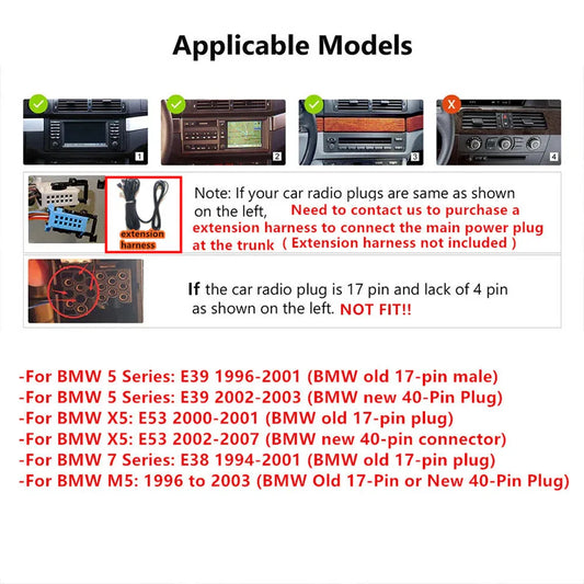 10.33'' Car Stereo GPS Navigation for BMW E38 E39 E53 M5 X5 (1995-2006)