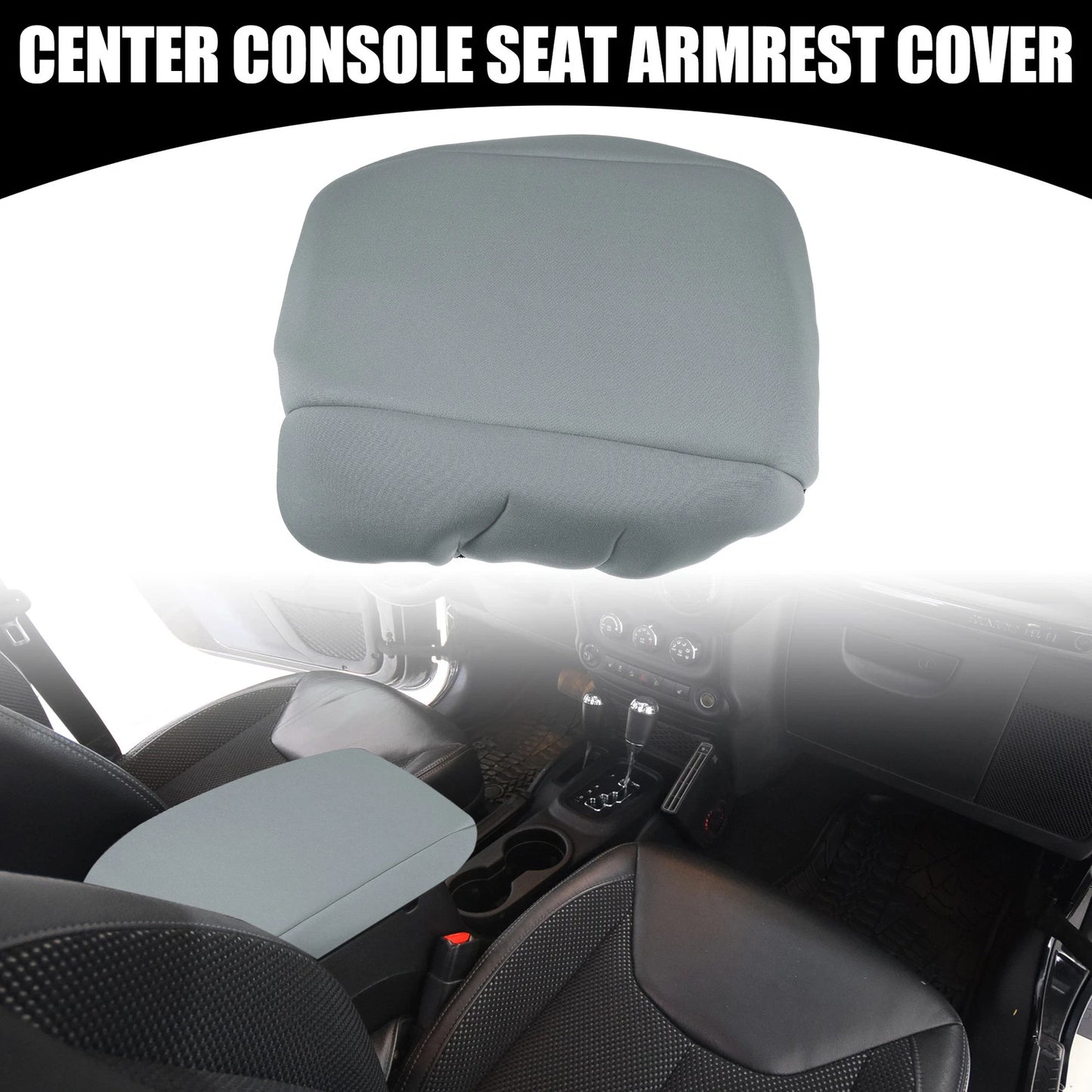 Center Console Lid Armrest Cover for Jeep Wrangler (2018–2023) Gray