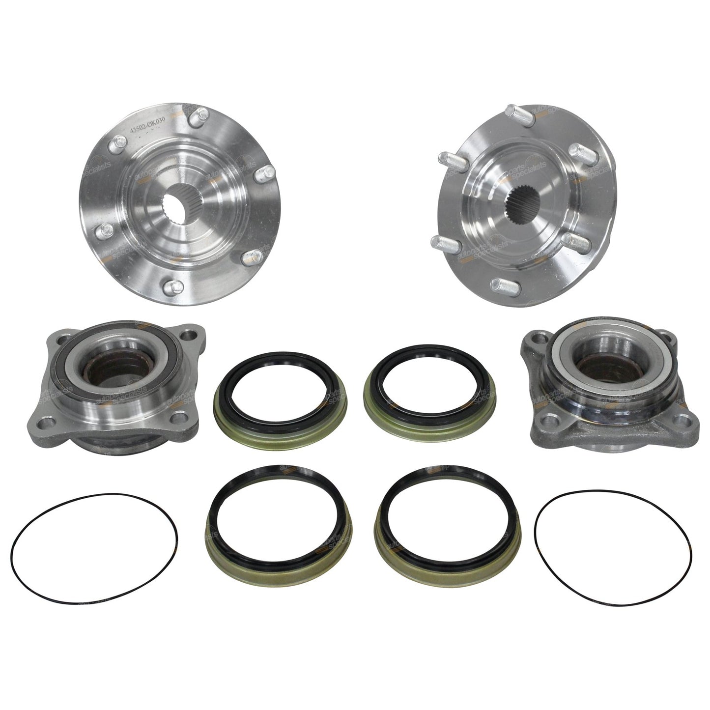 Front Wheel Bearings & Stud Axle Hub Kit for Hilux GGN25 KUN26 TGN26 (2005–2016)