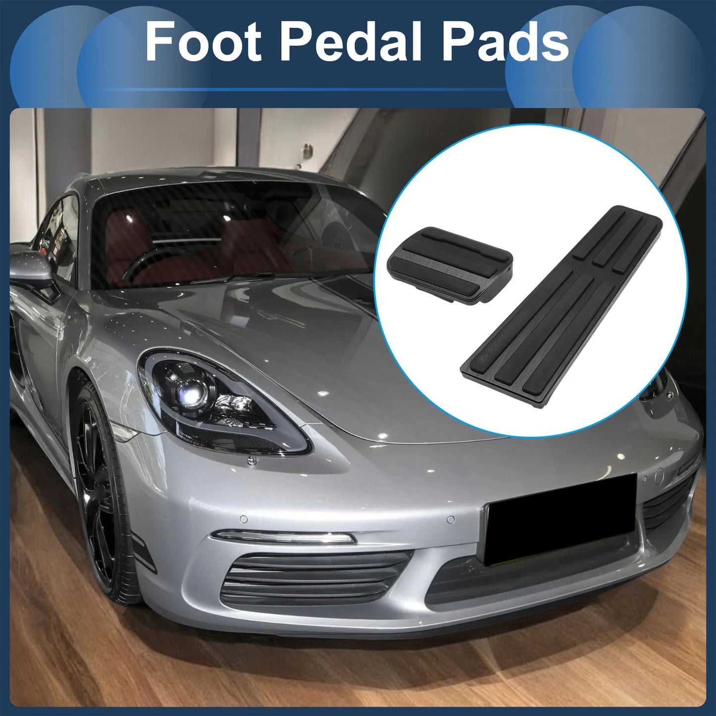 2 Pcs Automatic Foot Accelerator Pedal Covers for Porsche 718/911 (2016–2023)