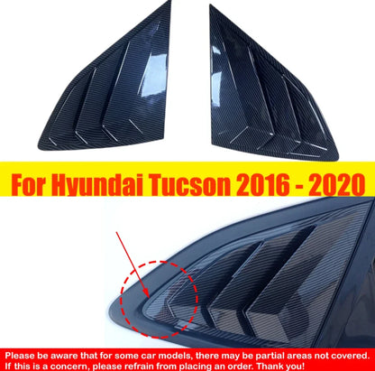 Carbon Fiber Window Quarter Louver Cover Trim for Hyundai Tucson (2016–2020)