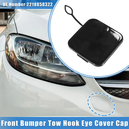 Front Bumper Tow Hook Cover for Mercedes-Benz S Class (2010-2013) Black