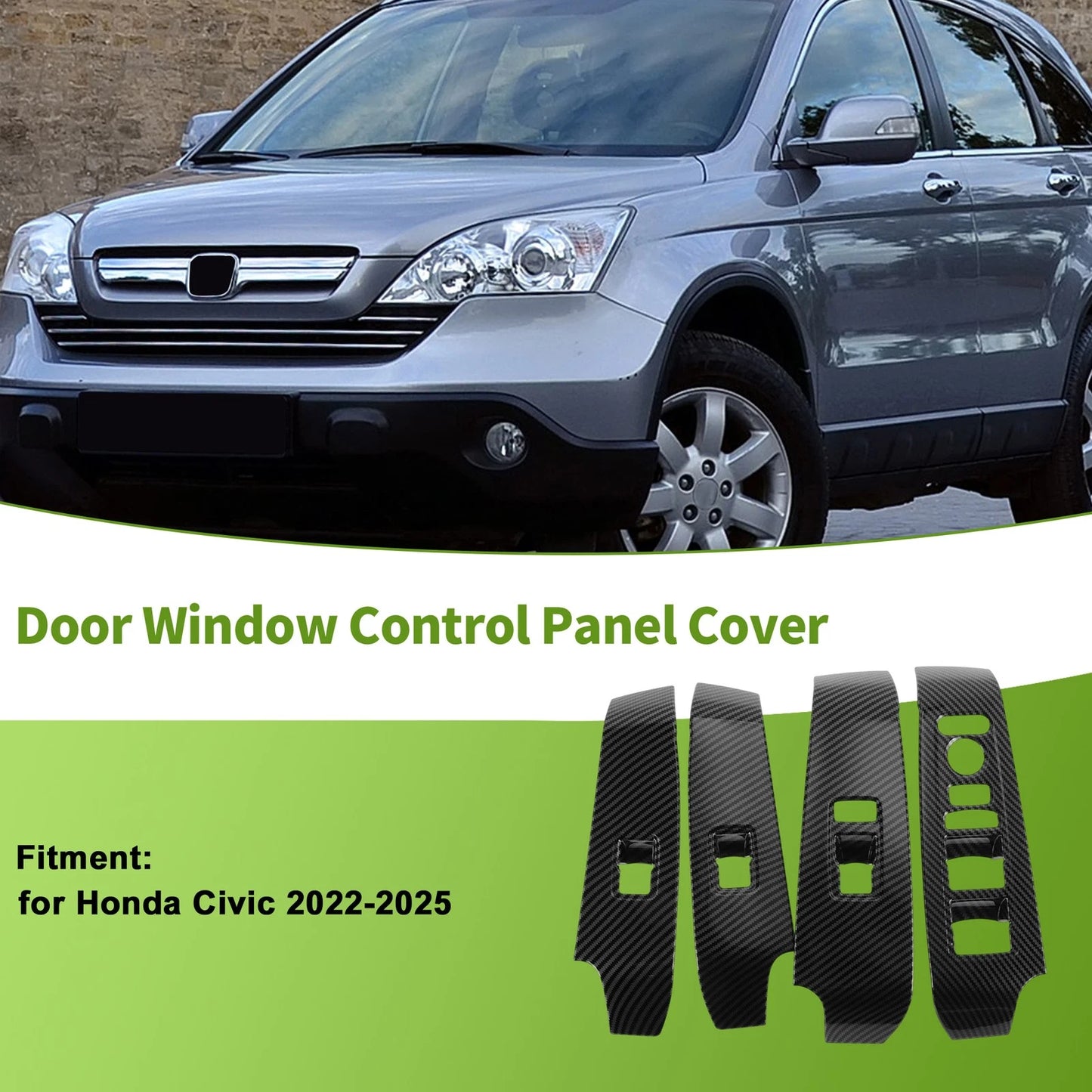 Set of 4 Window Switch Bezel Covers for Honda Civic (2022–2025)