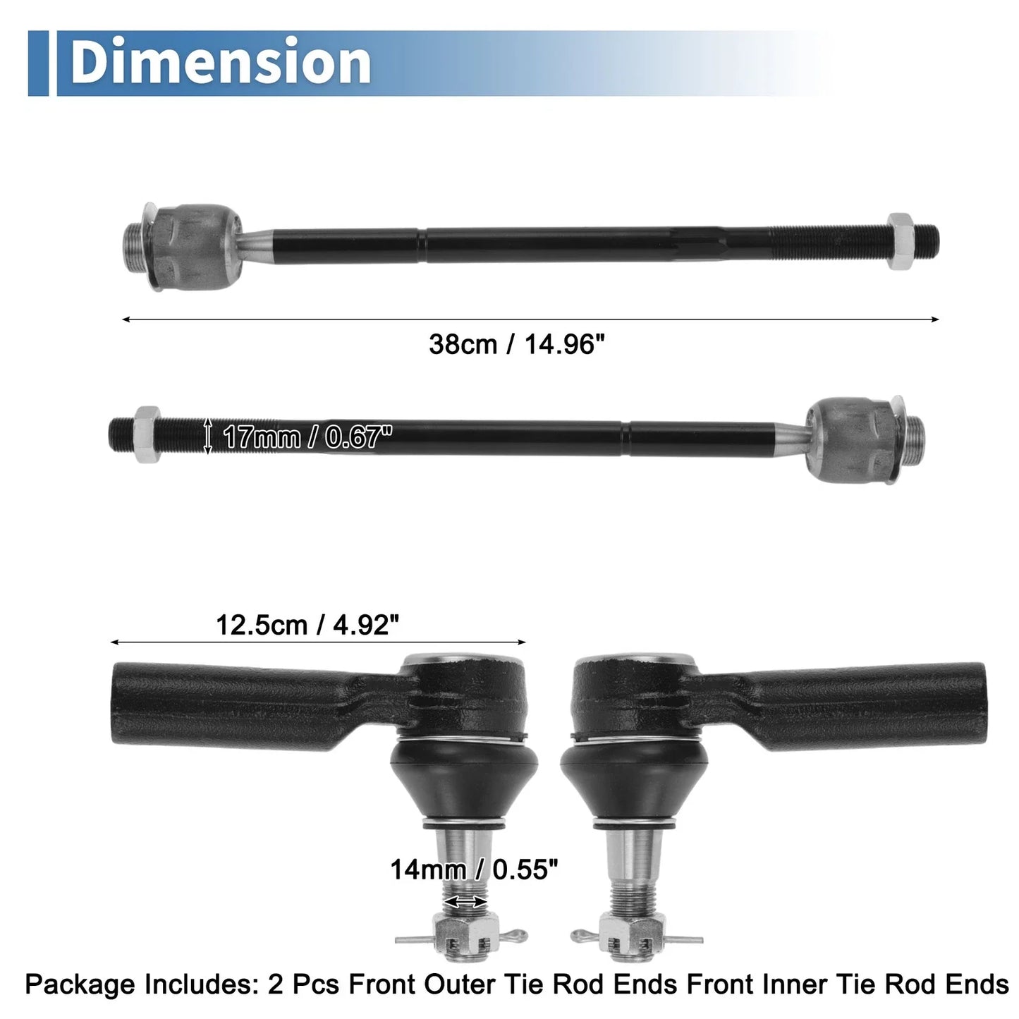 4pcs Tie Rod End Links for Dodge Ram 1500 (2011-2015)