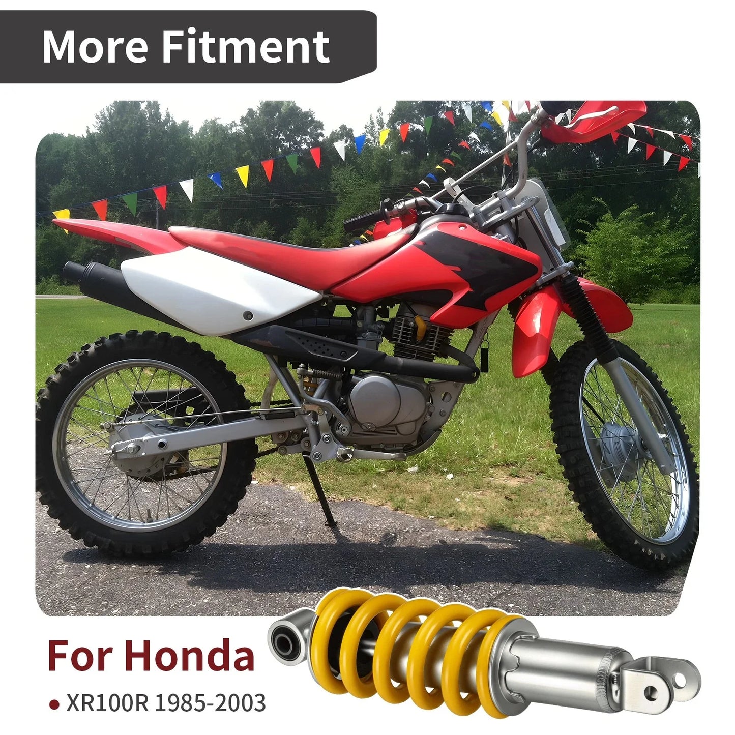 Heavy Duty Rear Shock Absorber Yellow for Honda XR100R (1985–2003)