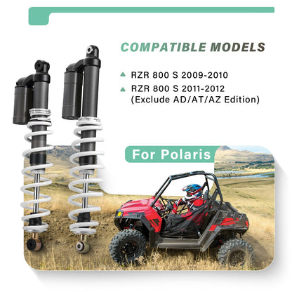 Set of 2 Front & Rear Air Shock Absorbers for Polaris RZR S 800 (2009–2012)