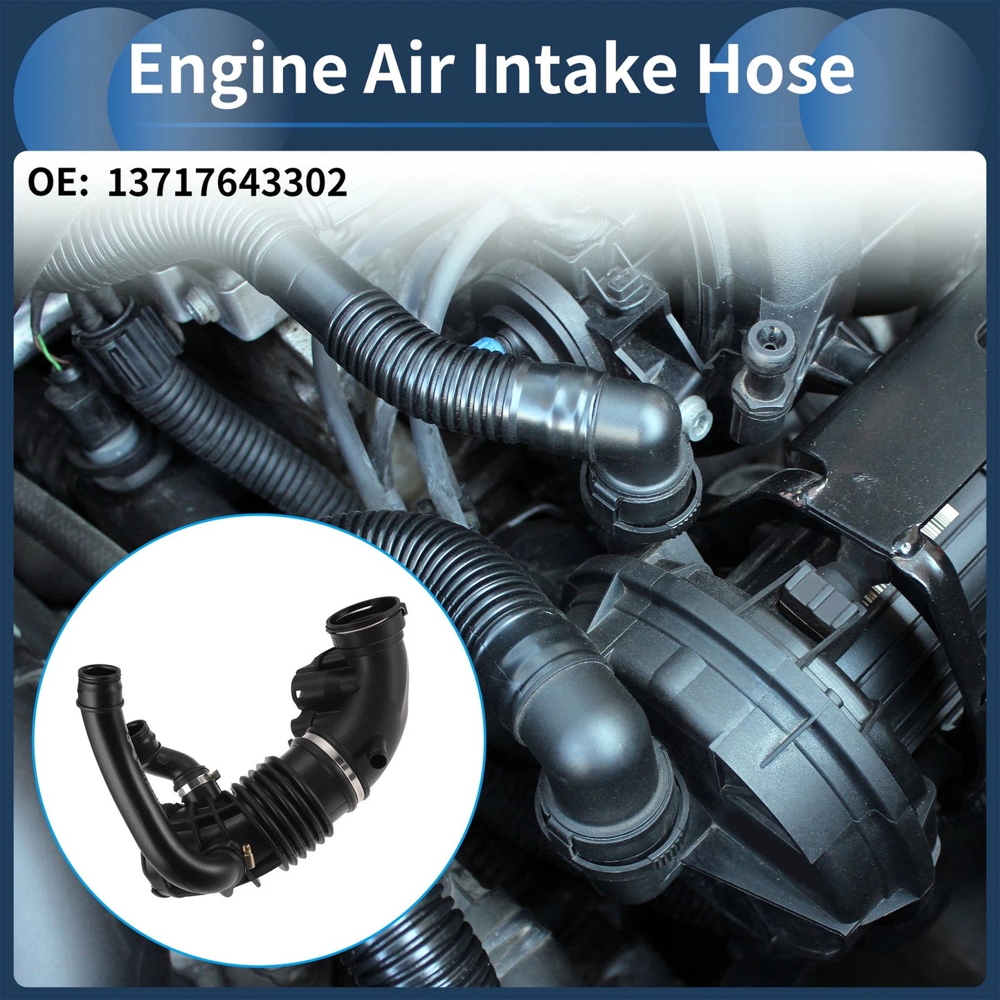 Set of 1 Engine Air Intake Hose for BMW 6 Gran Turismo (2017–2025) No.13717643302