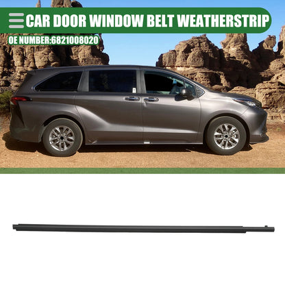 Front Right Door Window Belt Weatherstrip for Toyota Sienna (2011–2020) Black