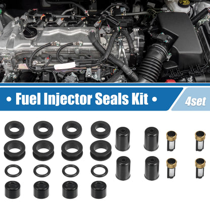 Set of 4 Fuel Injector O Rings Seals with Micro Filters for Toyota Tacoma (1995–2000)