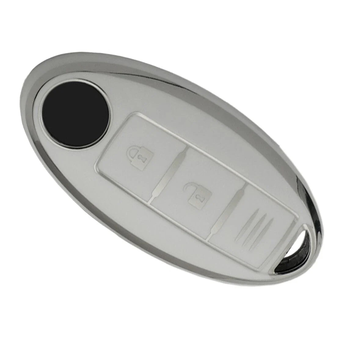 White TPU 3 Button Key Shell Cover for Nissan Qashqai Leaf (2010-2023)