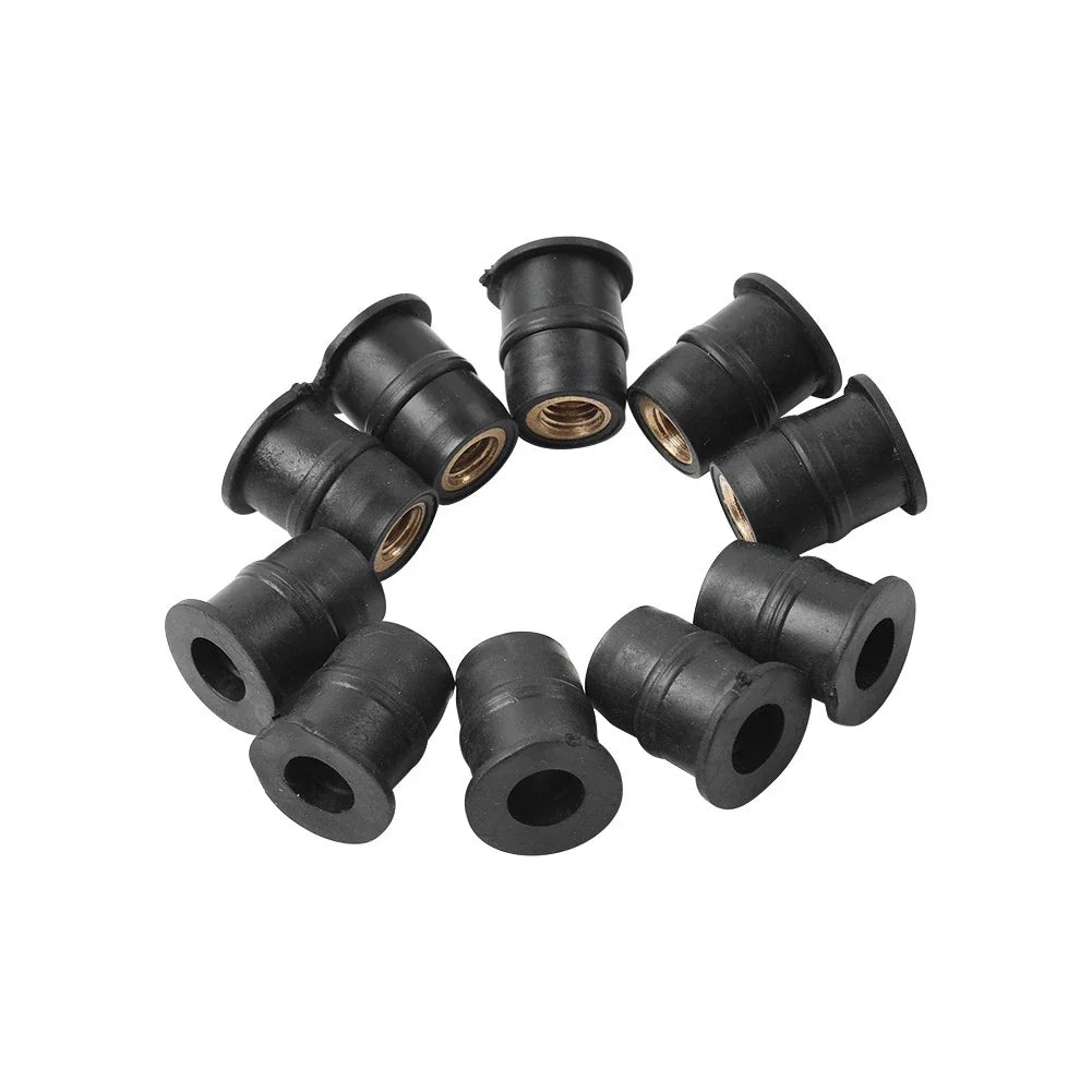 10x M5 Motorcycle Windshield Rubber Nuts Vibration Dampers for Fairing