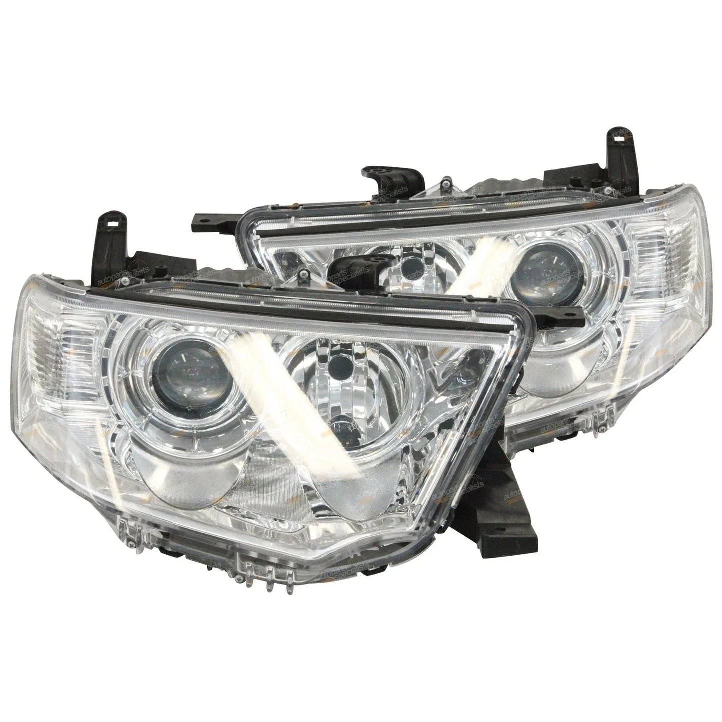 LH+RH Clear Projector Headlights for Mitsubishi Challenger PB (2009-2013)