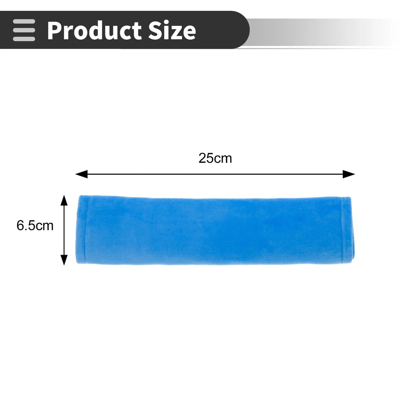 Set of 2 Blue Chenille Seat Belt Cover Pads