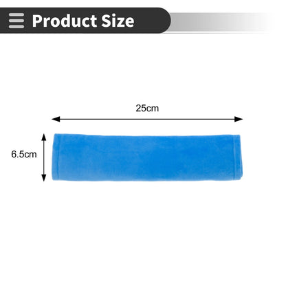 Set of 2 Blue Chenille Seat Belt Cover Pads