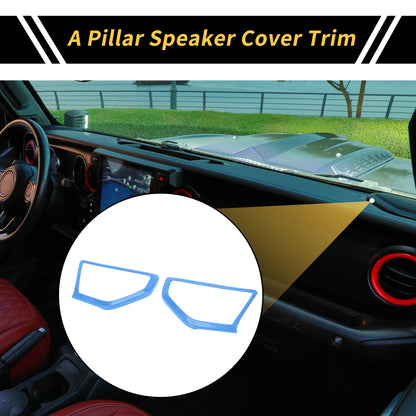 1 Pair A Pillar Speaker Cover Trim for Jeep Wrangler JL JLU (2018–2024) Light Blue