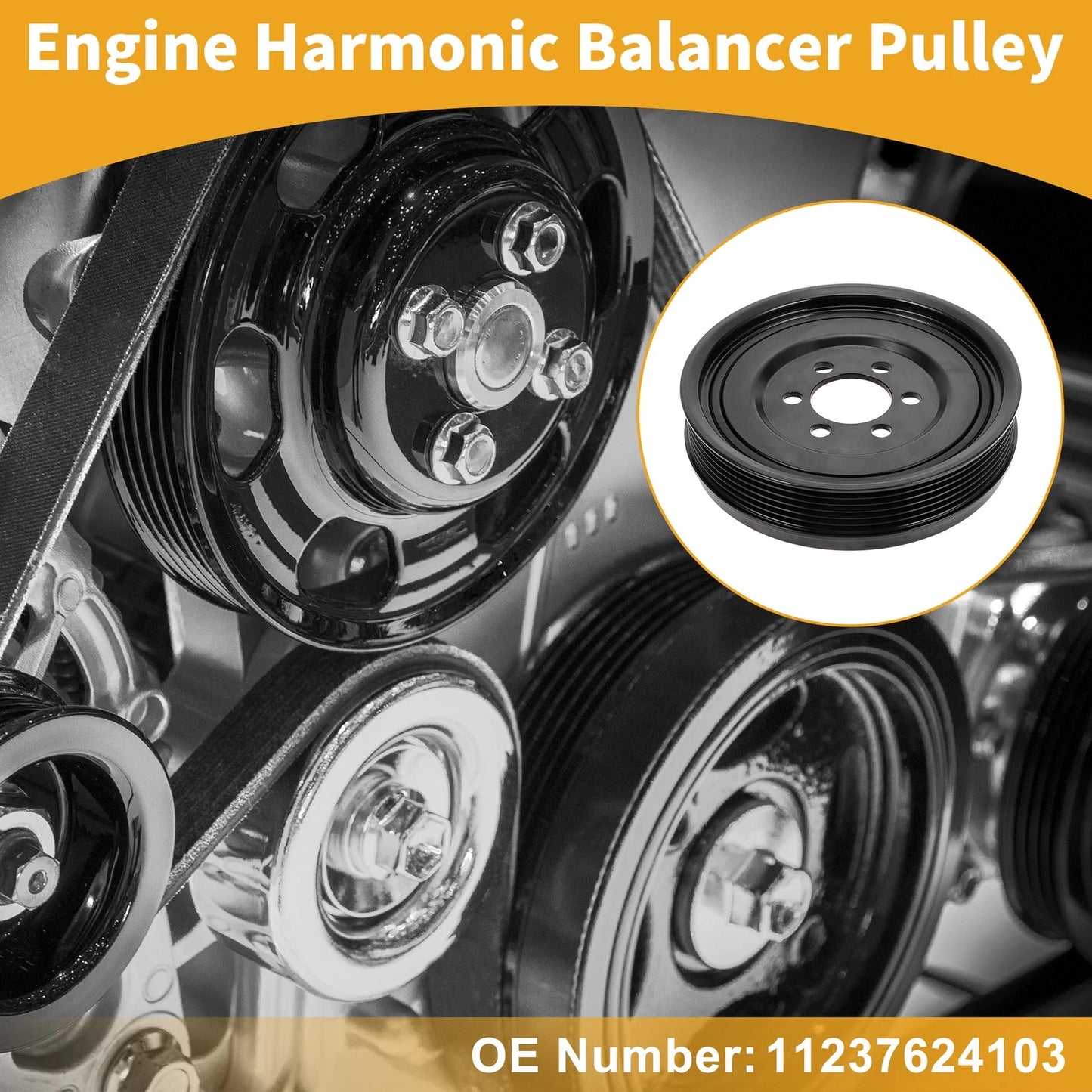 Engine Harmonic Balancer Crankshaft Pulley for BMW 528i (2012–2016) No. 11237624103