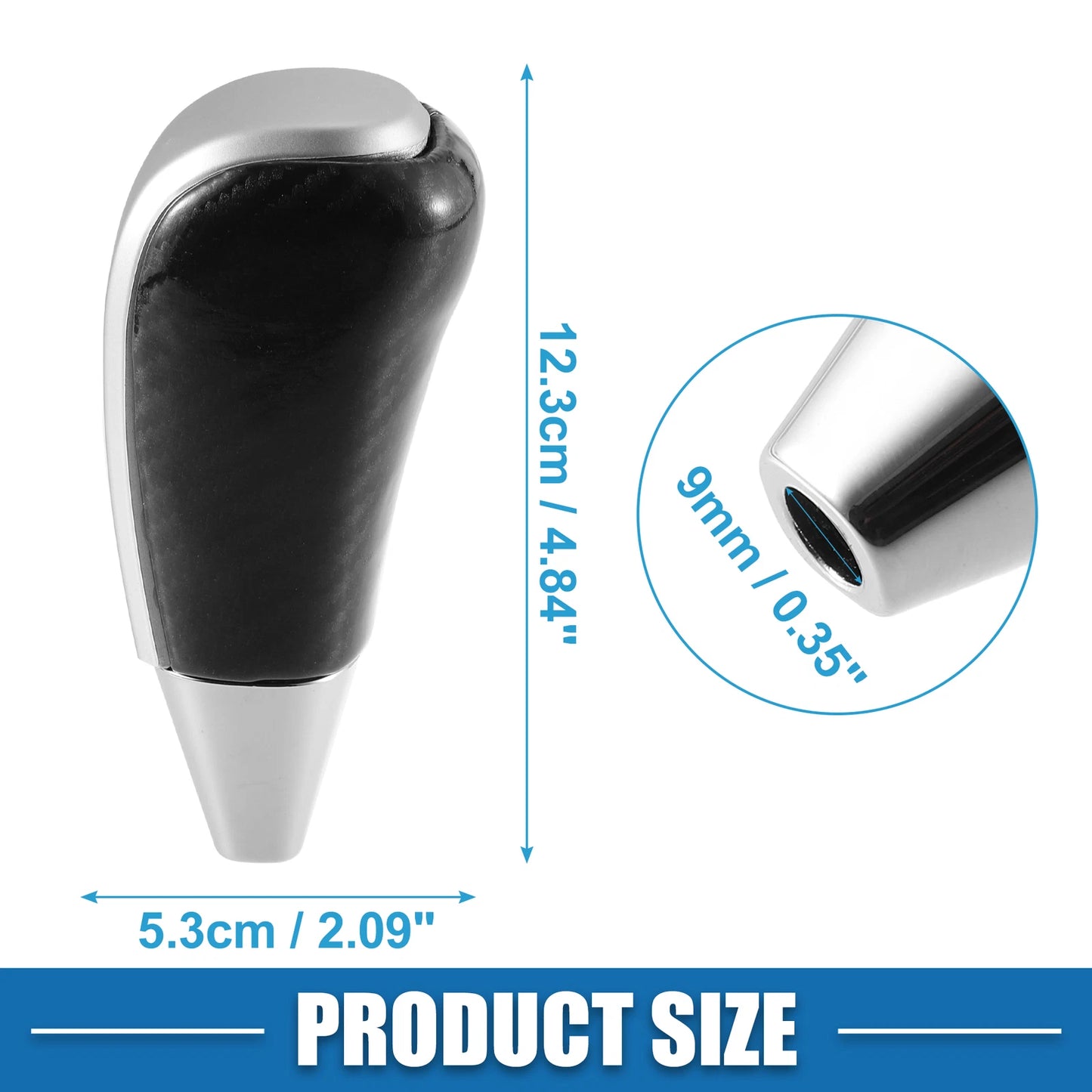 Gear Shift Knob for Toyota Land Cruiser (2016–2021) Black Silver Tone