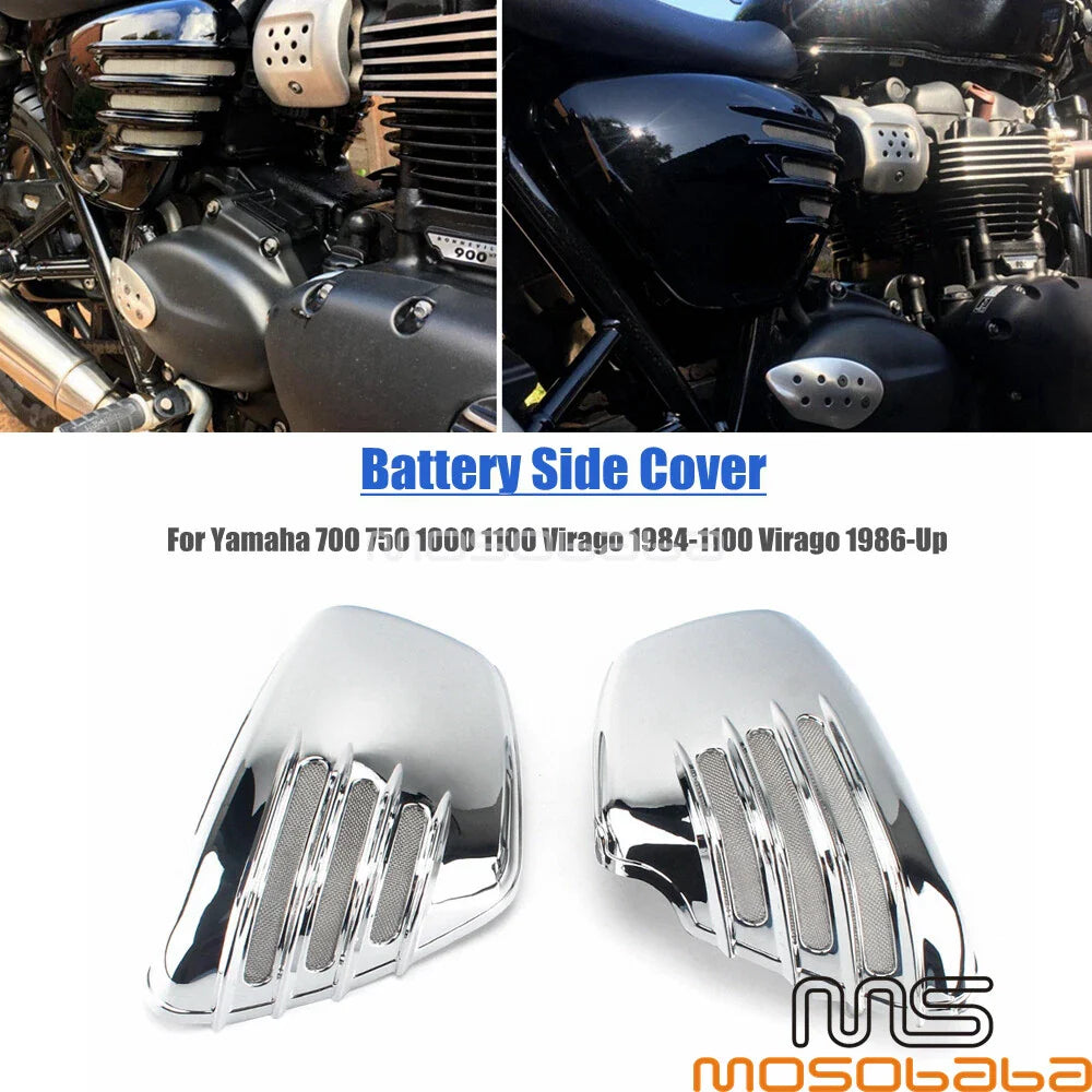 Ribbed Battery Side Panels Covers for Yamaha Virago XV700-1100