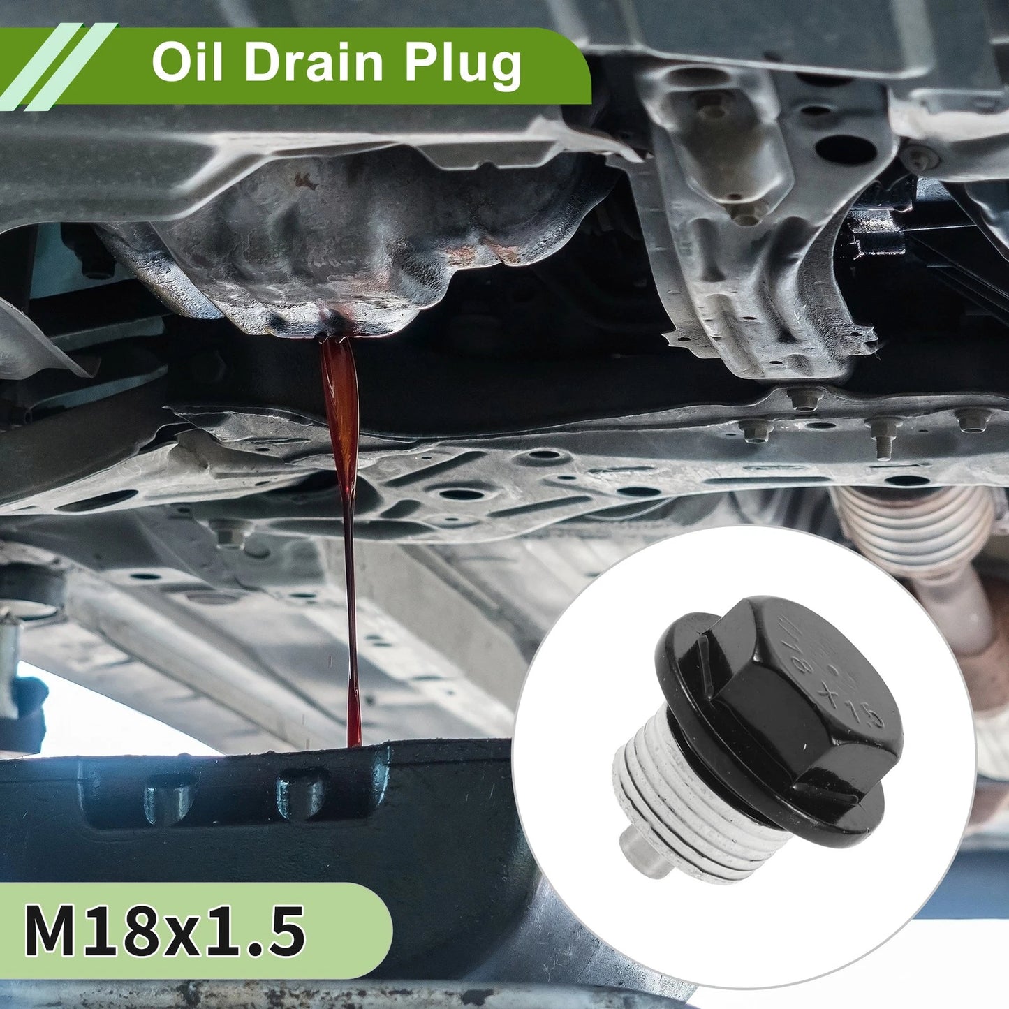 Set of 2 M18x1.5 Copper Oil Drain Plug with Gasket for Car Motorcycle