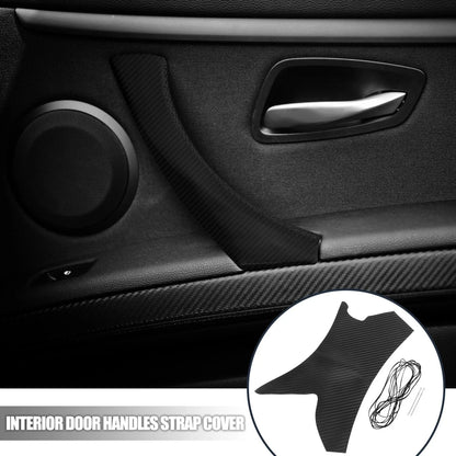 Interior Door Handles Strap Cover Carbon Fiber Pattern for BMW E90 E91 E92