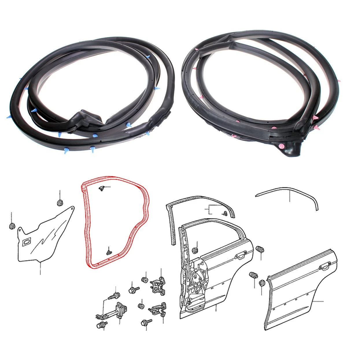 Rear Door Weatherstrip for Honda Civic Ferio Sedan (2001–2004)