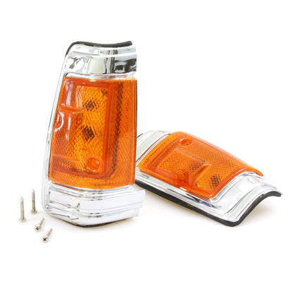 Chrome Front Side Signal Lights for Nissan Datsun 720 (1980–1989)