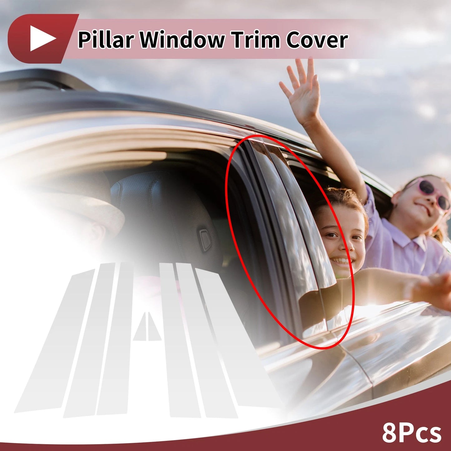 Door Pillar Window Trim for Chevrolet Impala (Front Rear Left Right)