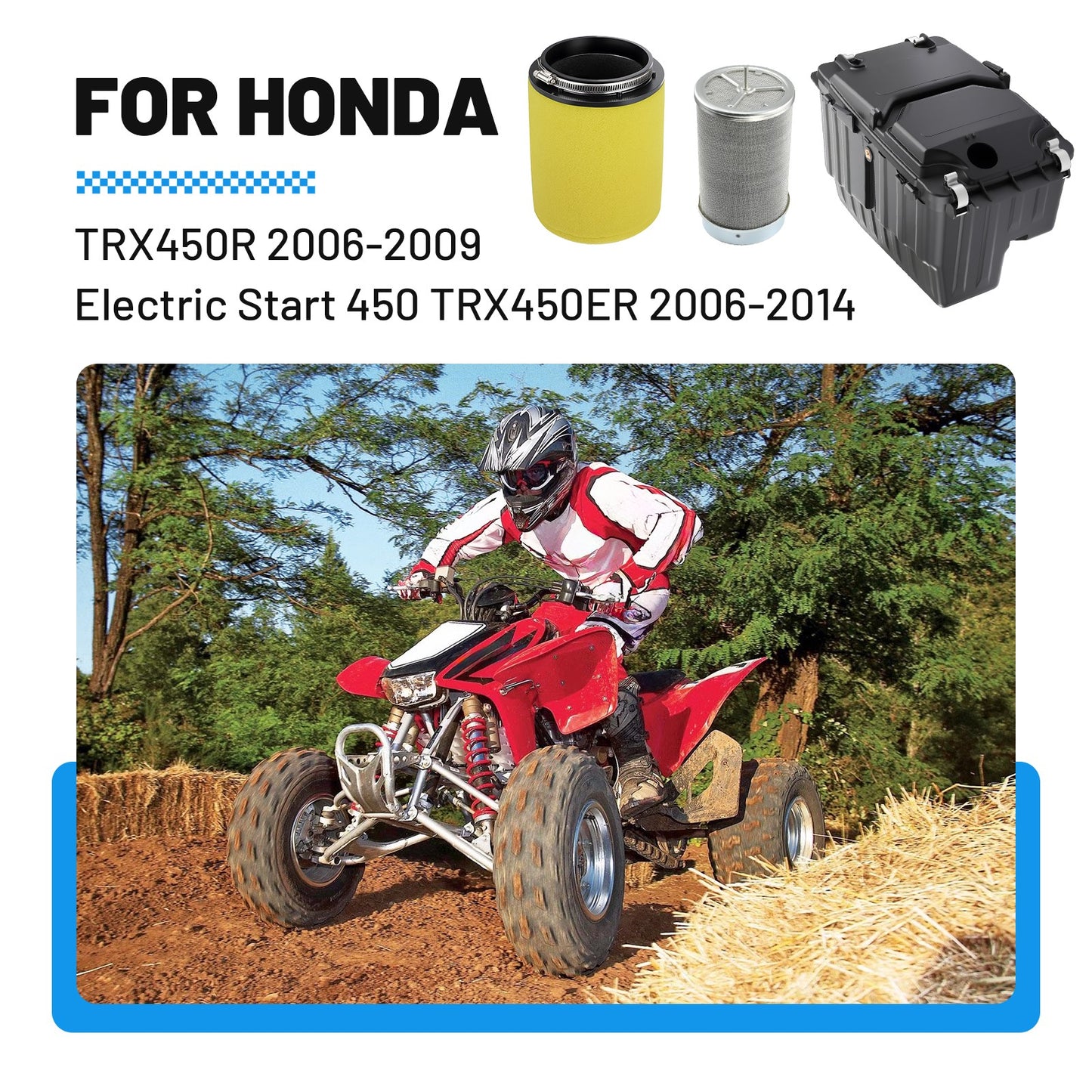 Air Filter Guide Box Cover Kit for Honda TRX450ER/TRX450R (2006–2014)
