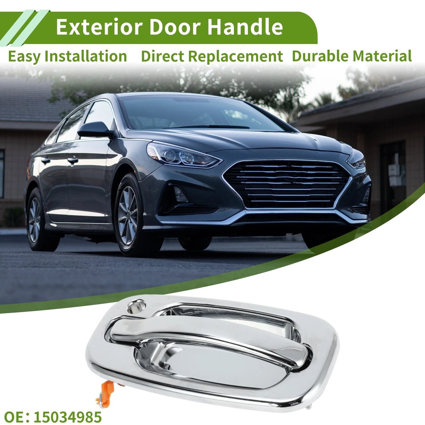 Exterior Door Handle for Chevrolet GMC (15034985) Front Left Silver Tone