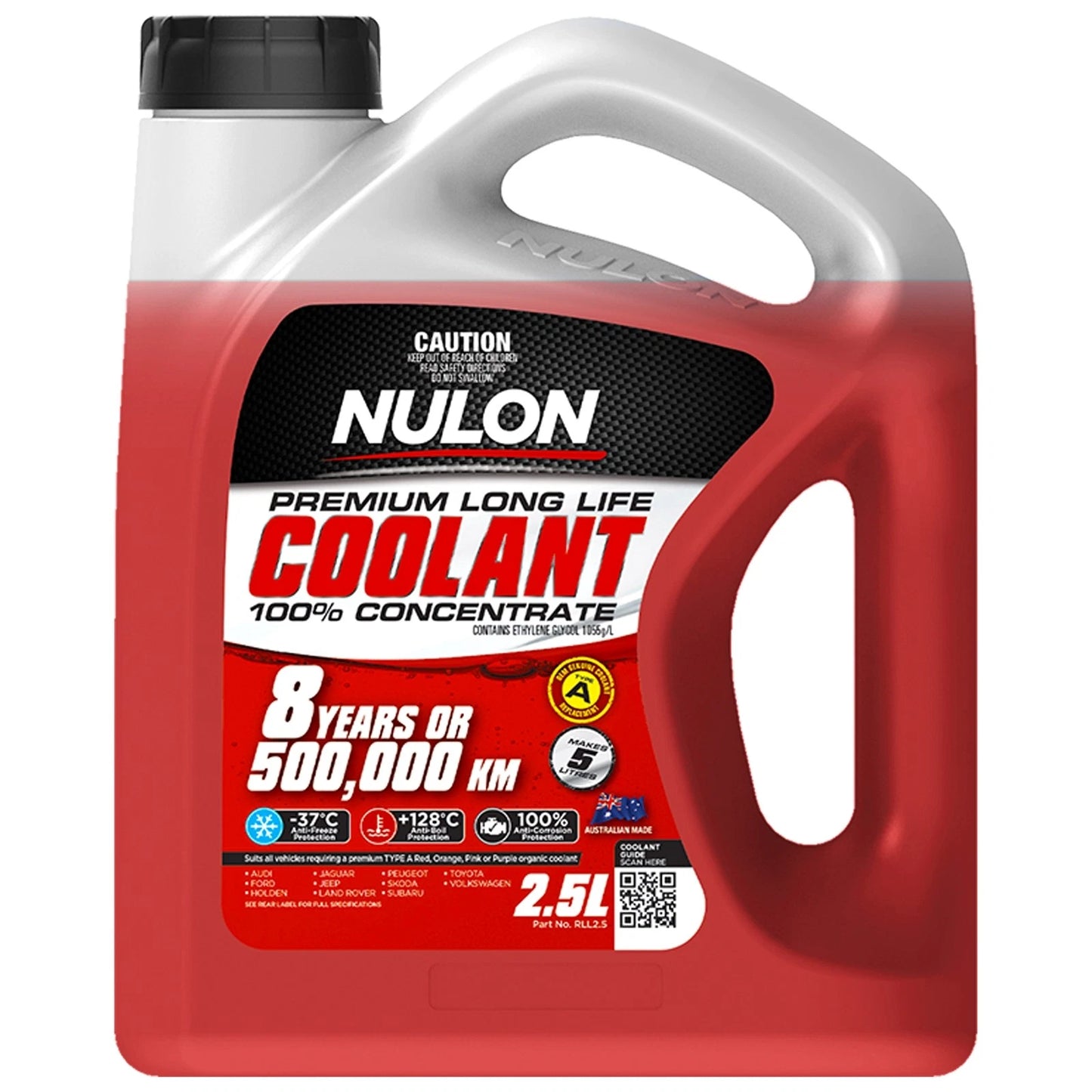 Nulon Red Premium Long Life Coolant 2.5L for Automotive