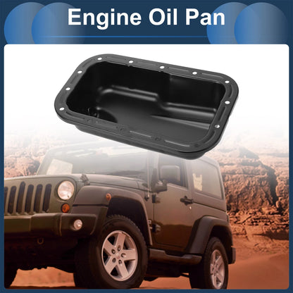 1 Pc Engine Oil Pan for Jeep Wrangler (2012–2018) No.5184546AC Iron Black