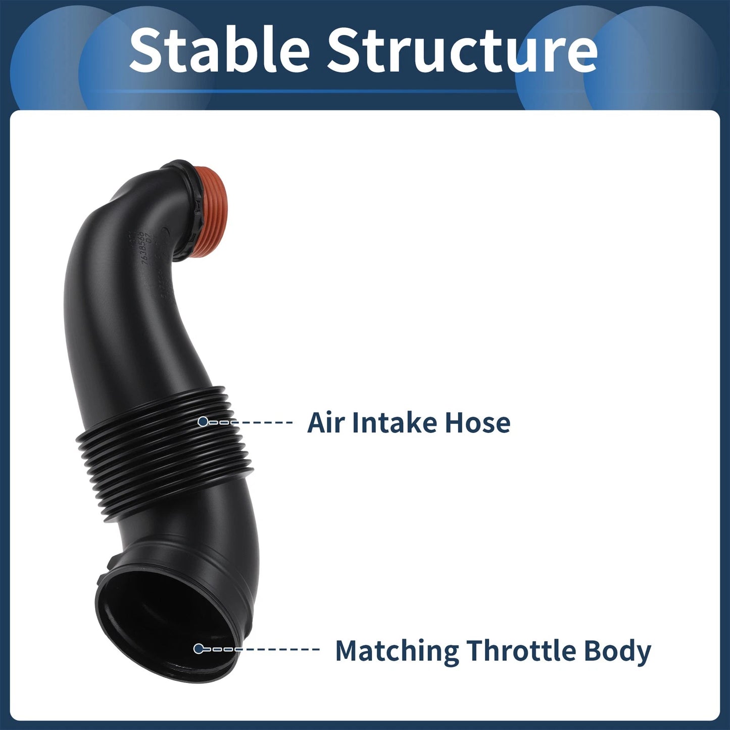 Engine Air Intake Hose for BMW X5 (2014–2018) No. 13717638568 Rubber Metal