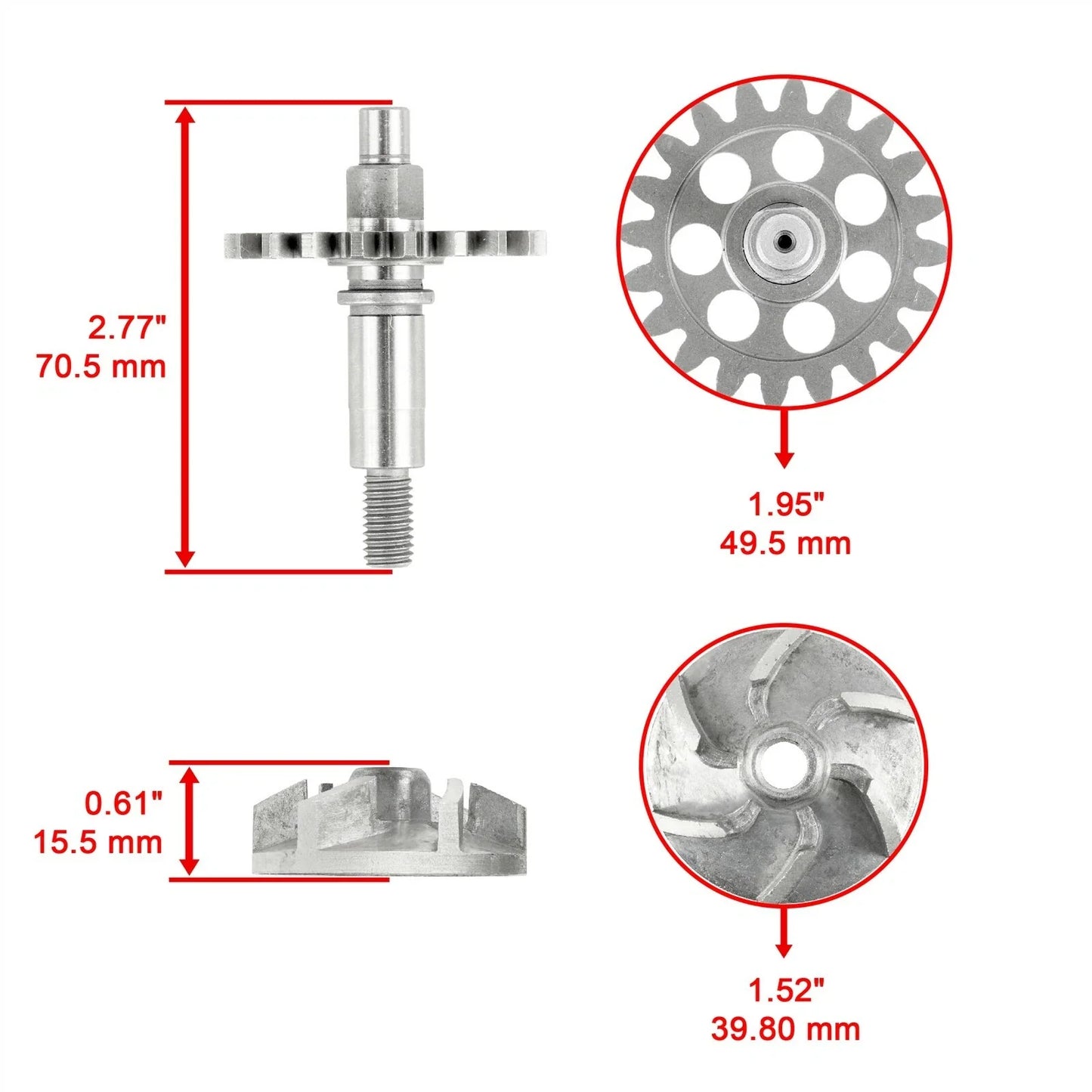 Water Pump Seal Impeller Shaft Gear Rebuild Kit for Yamaha WR250F (2001–2013)