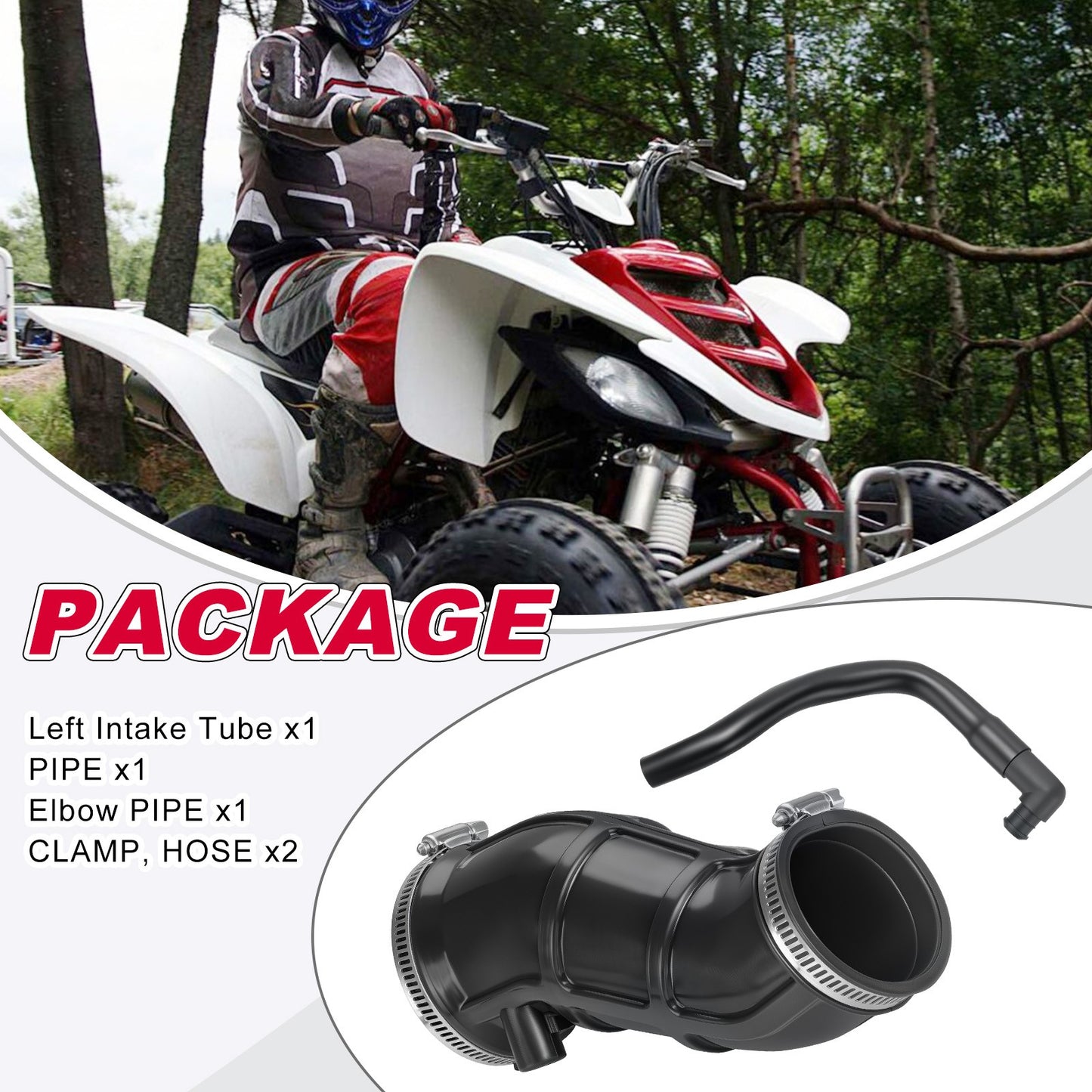 Left Side Air Box to Carb Boot with Elbow for Yamaha Raptor 660R (2001–2005)