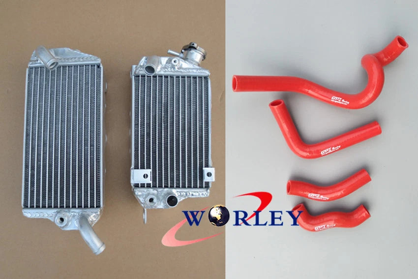 Aluminum Radiator with Green Silicone Hose Kit for Kawasaki KLX650 (1993–1996)