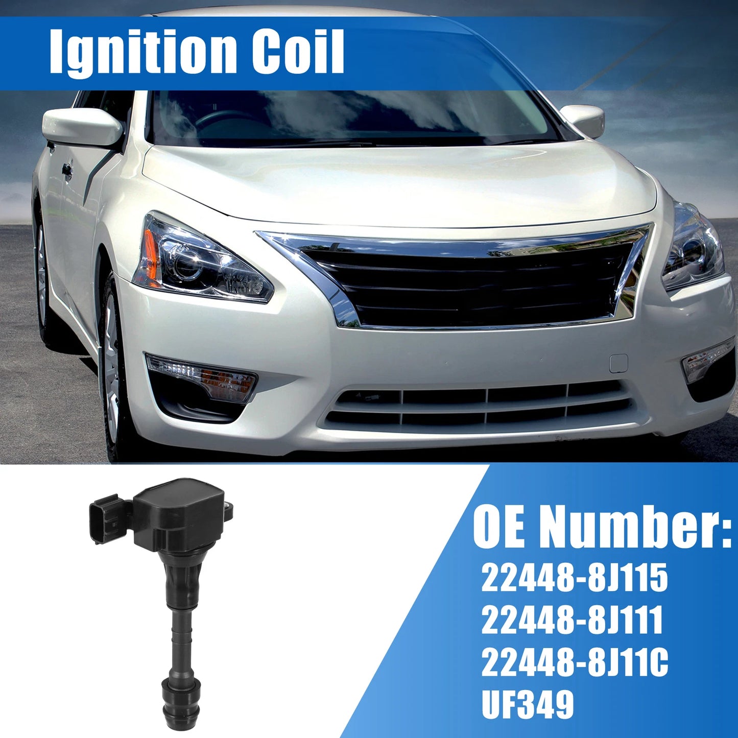 Ignition Coil Set of 2 for Nissan Altima (2002–2006) 22448-8J115 22448-8J111 UF349