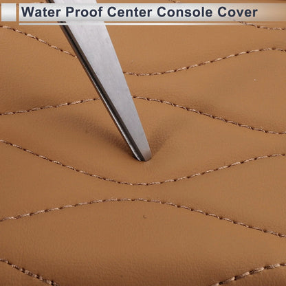 Center Console Cover with Storage Bag for BMW 5 Series (2011-2017) Light Brown