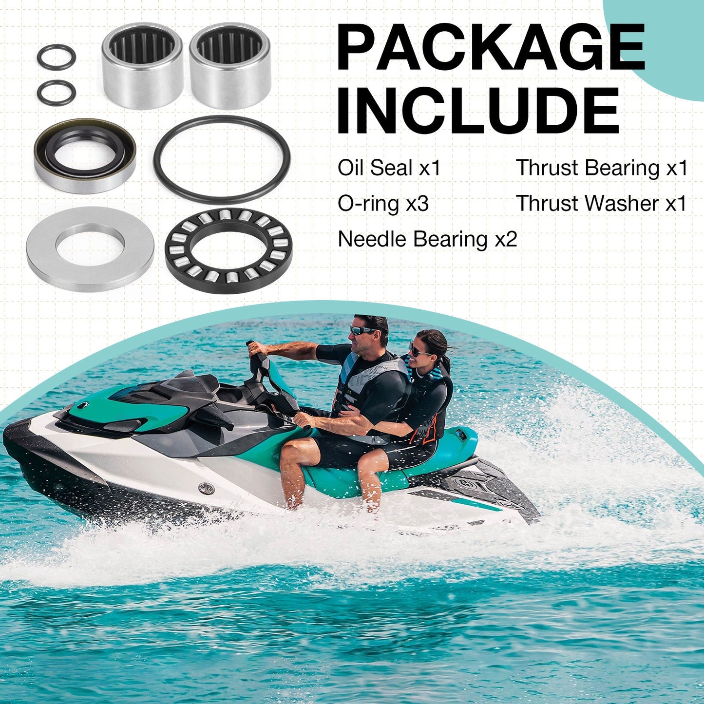 Jet Pump Rebuild Bearings & Seals Kit for Sea-Doo Speedster (2000–2009)