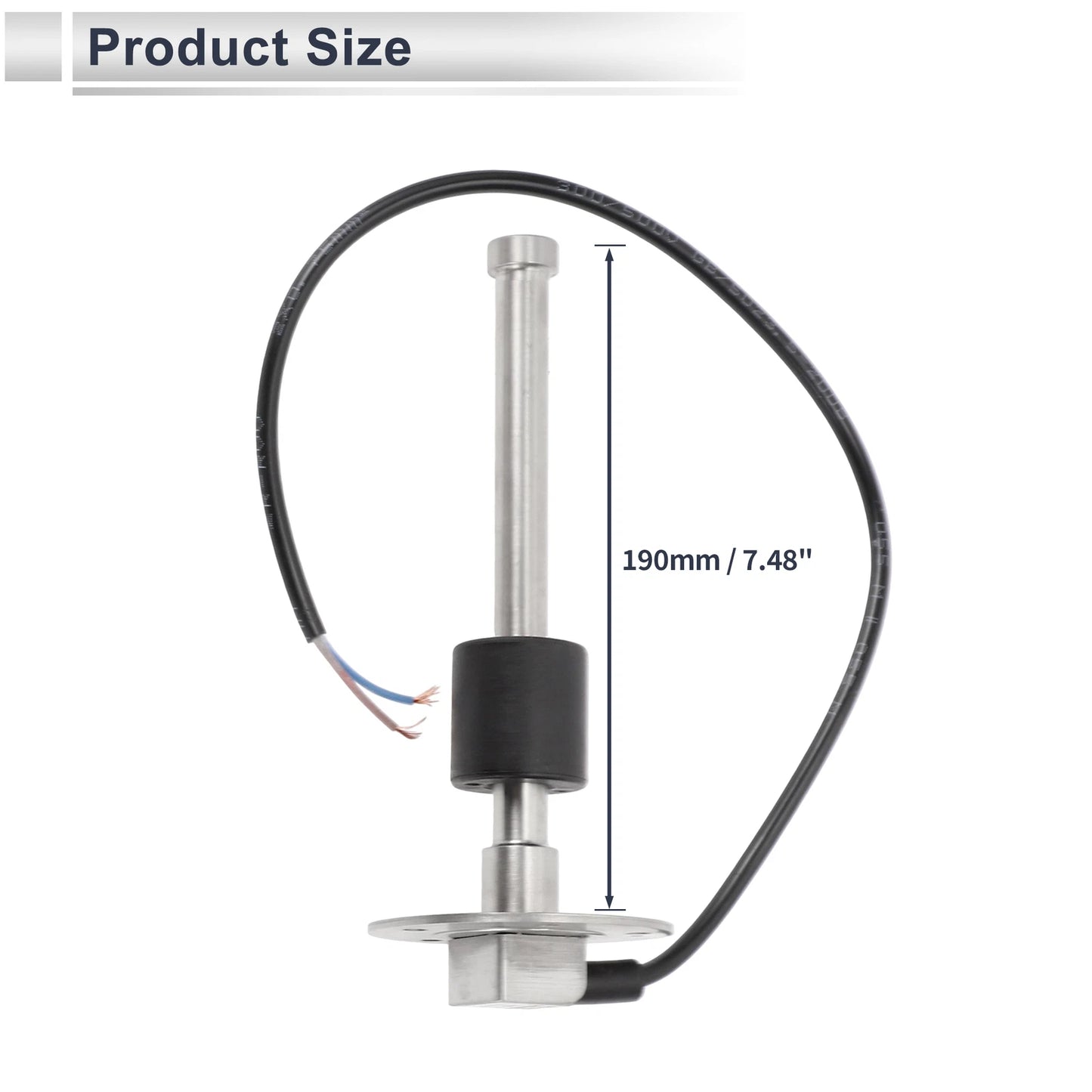 Fuel Sending Unit and Gauge Kit 240-33 Ohm for Boat Truck Vehicle (190mm)