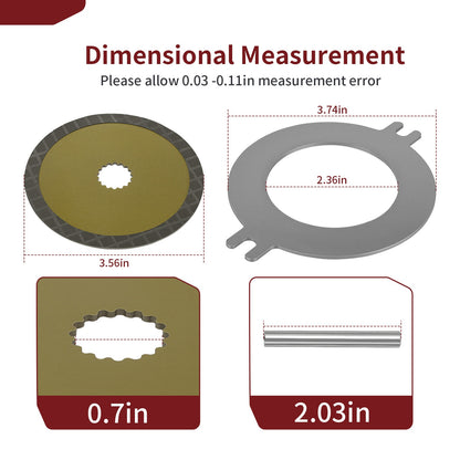 Wet Parking Brake Disk Kit for John Deere XUV855D/E/M S4 XUV865E/M/R (2015–2023)