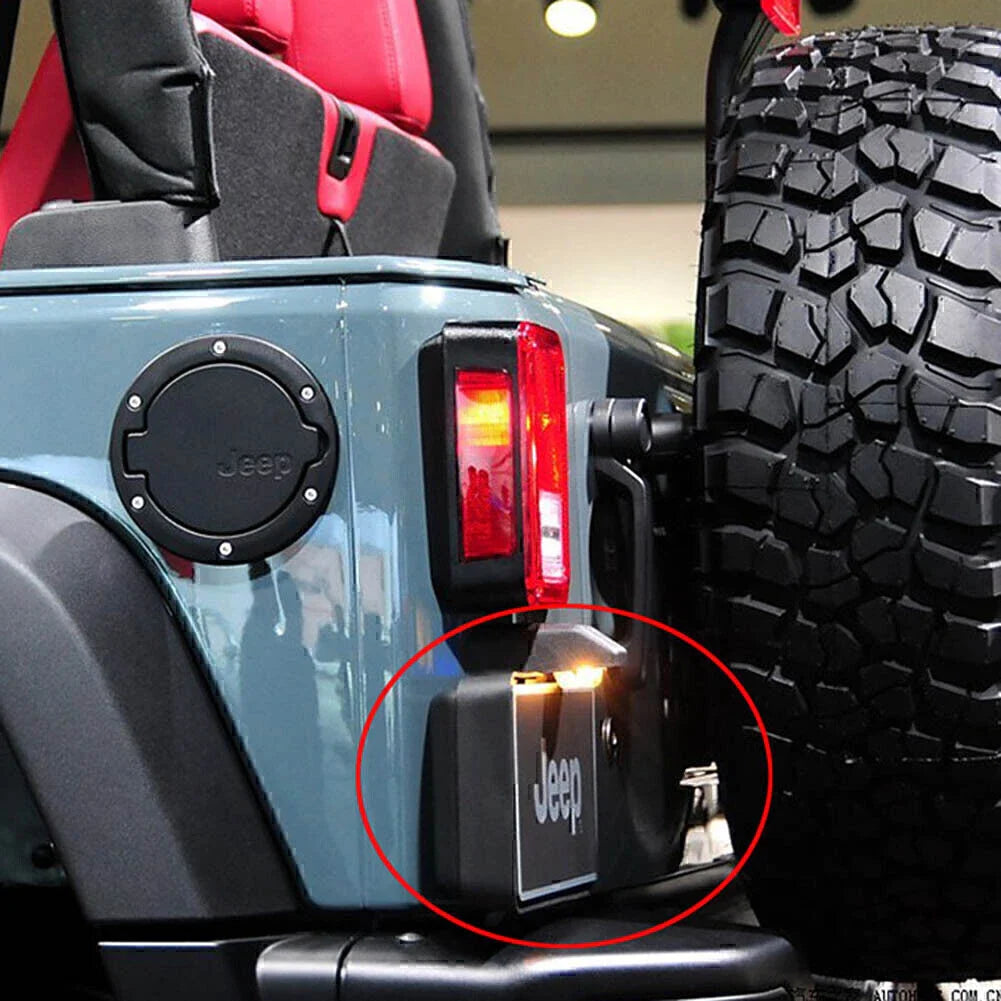 Rear License Plate Mount Bracket w/ LED Light for Jeep Wrangler (2007-2015)