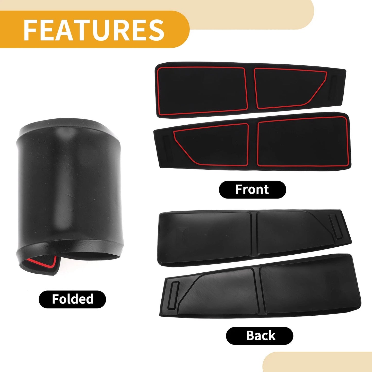 Dashboard Cover for Ford Bronco (2021–2024) Black Red Set of 1