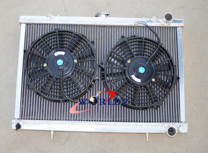 Aluminum Radiator +  10" Fans for Nissan Skyline S13 R32 (1989-1994)