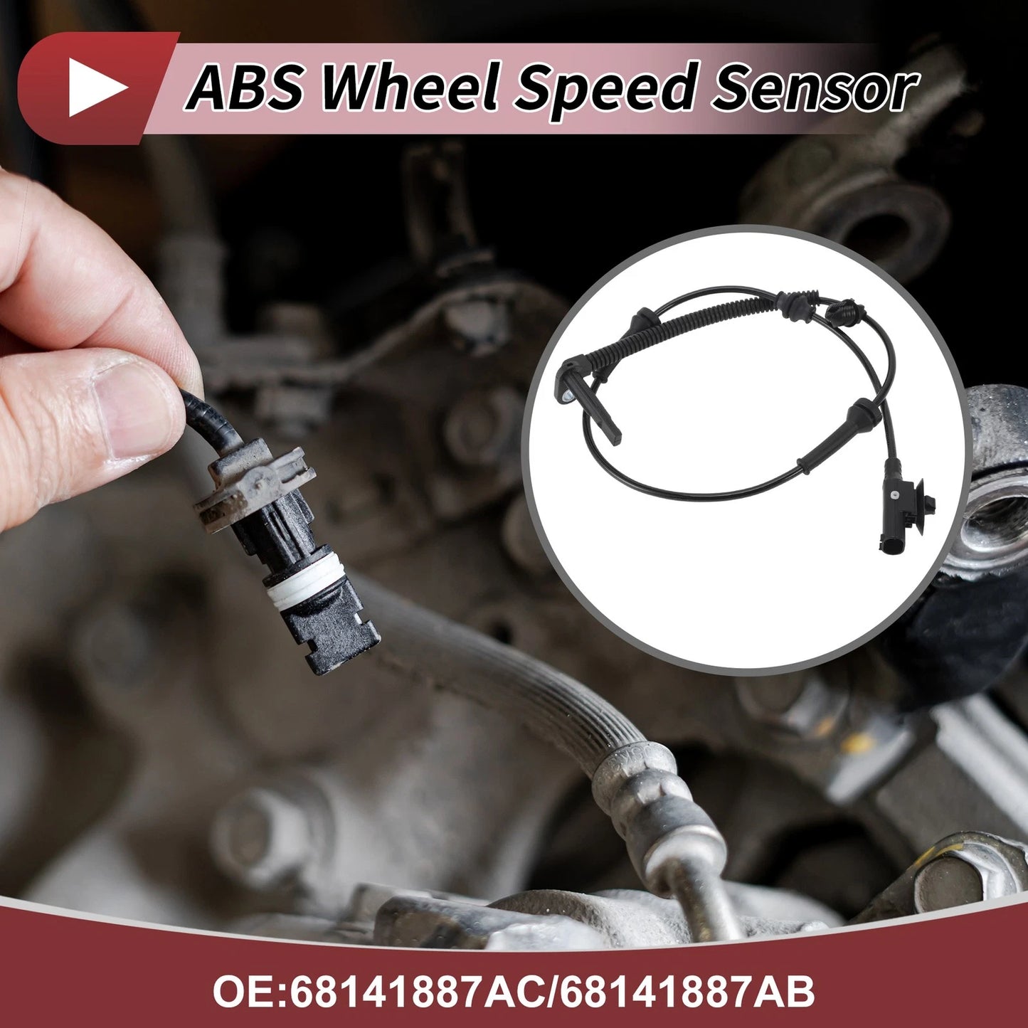 ABS Wheel Speed Sensor No. 68141887AC for Jeep Cherokee (2014–2020)