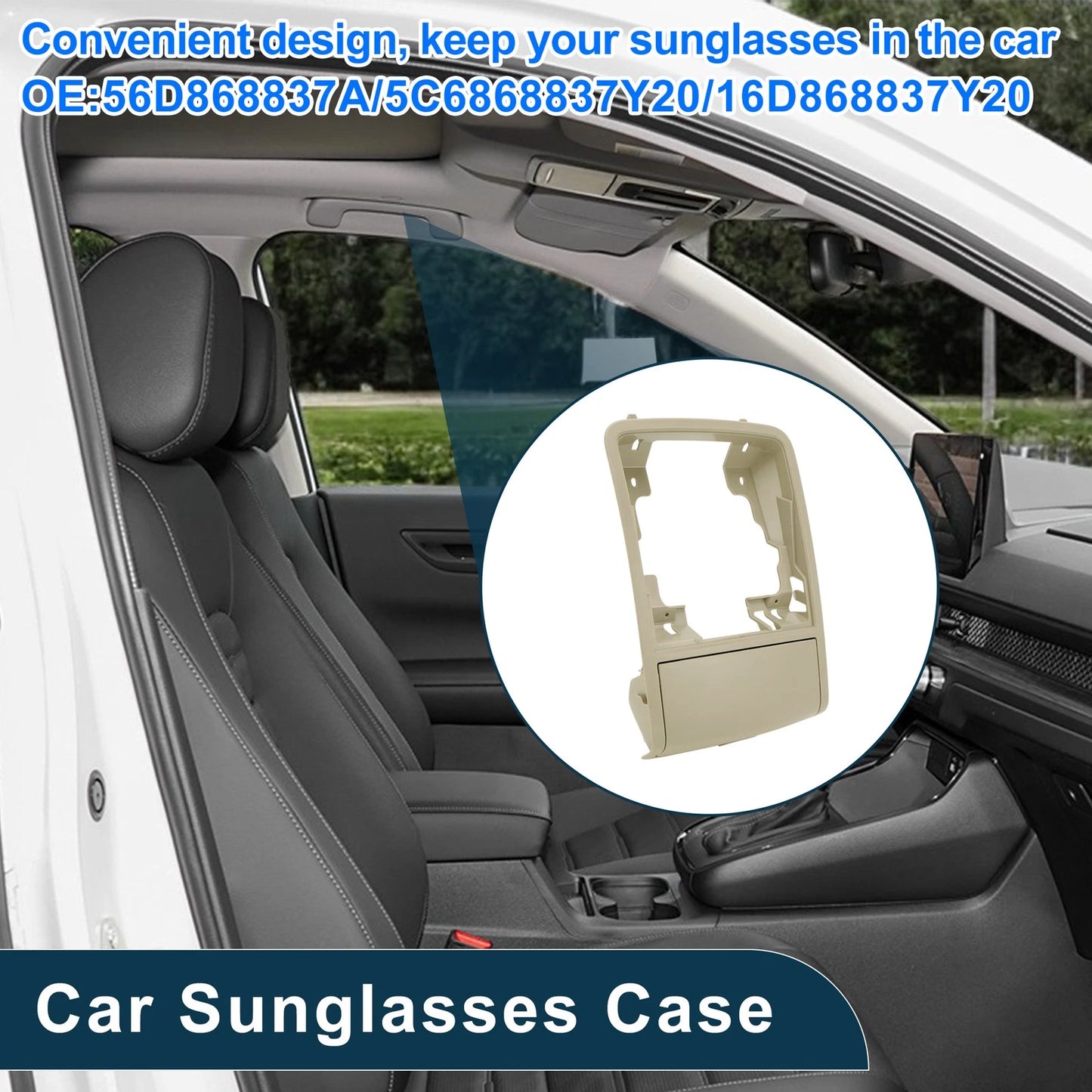 Car Sunglasses Case for Volkswagen Jetta/Vento MK6 (2011–2014) Beige 1 Pc